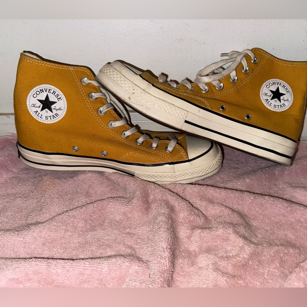 Converse High-Top Sneakers in Mustard Yellow